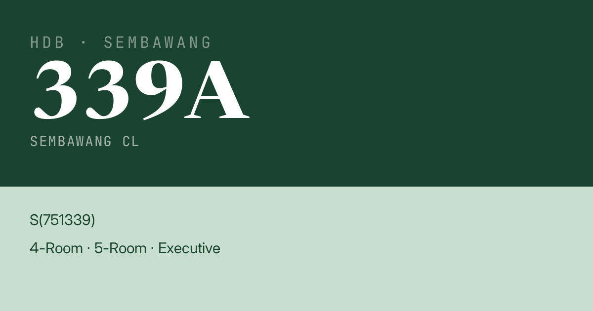 Blk 339A Sembawang Cl HDB Resale | Price, Transactions & Rental Data