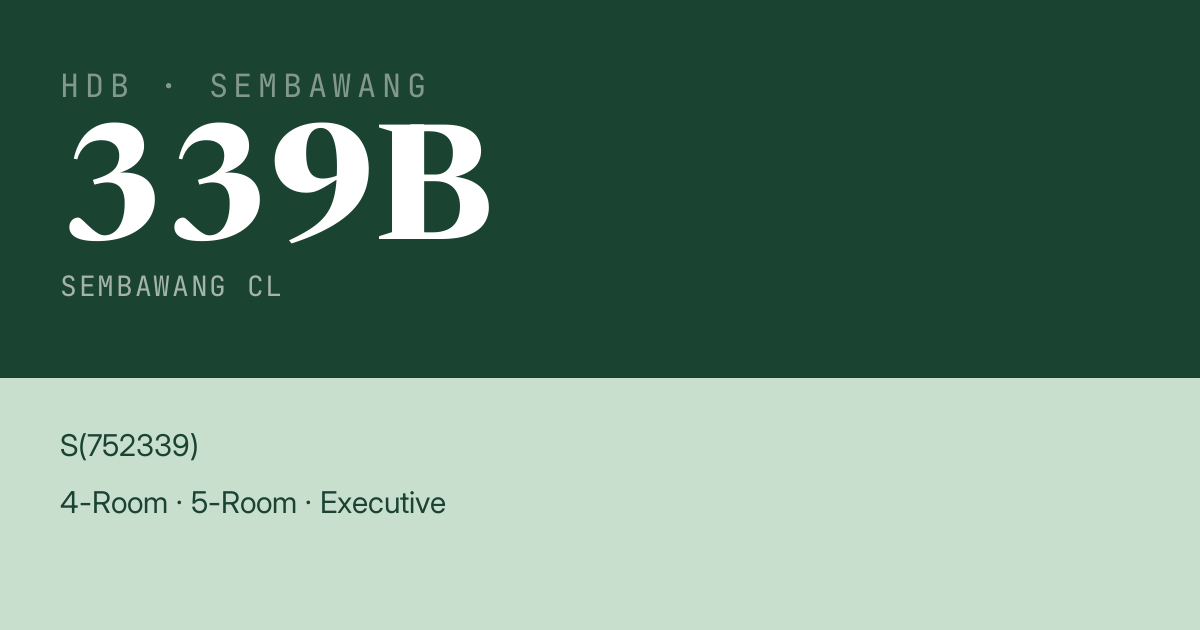 Blk 339B Sembawang Cl HDB Resale | Price, Transactions & Rental Data