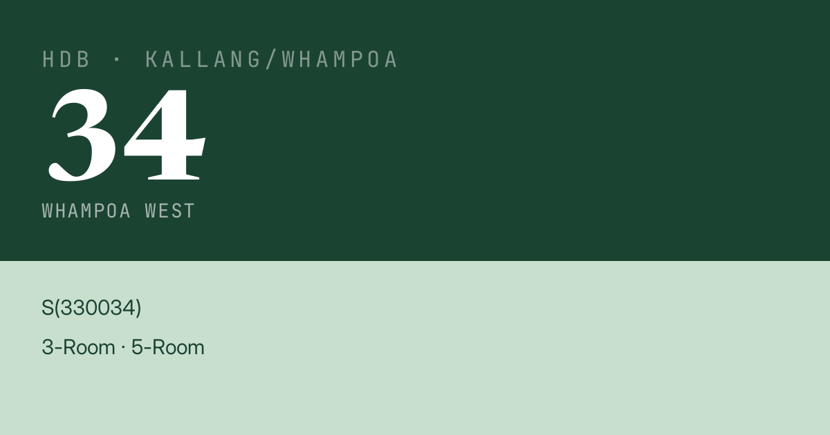 Blk 34 Whampoa West HDB Resale | Price, Transactions & Rental Data