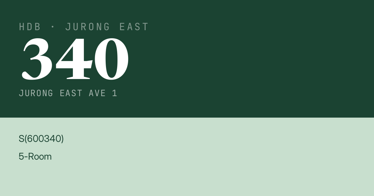 Blk 340 Jurong East Ave 1 HDB Resale | Price, Transactions & Rental Data