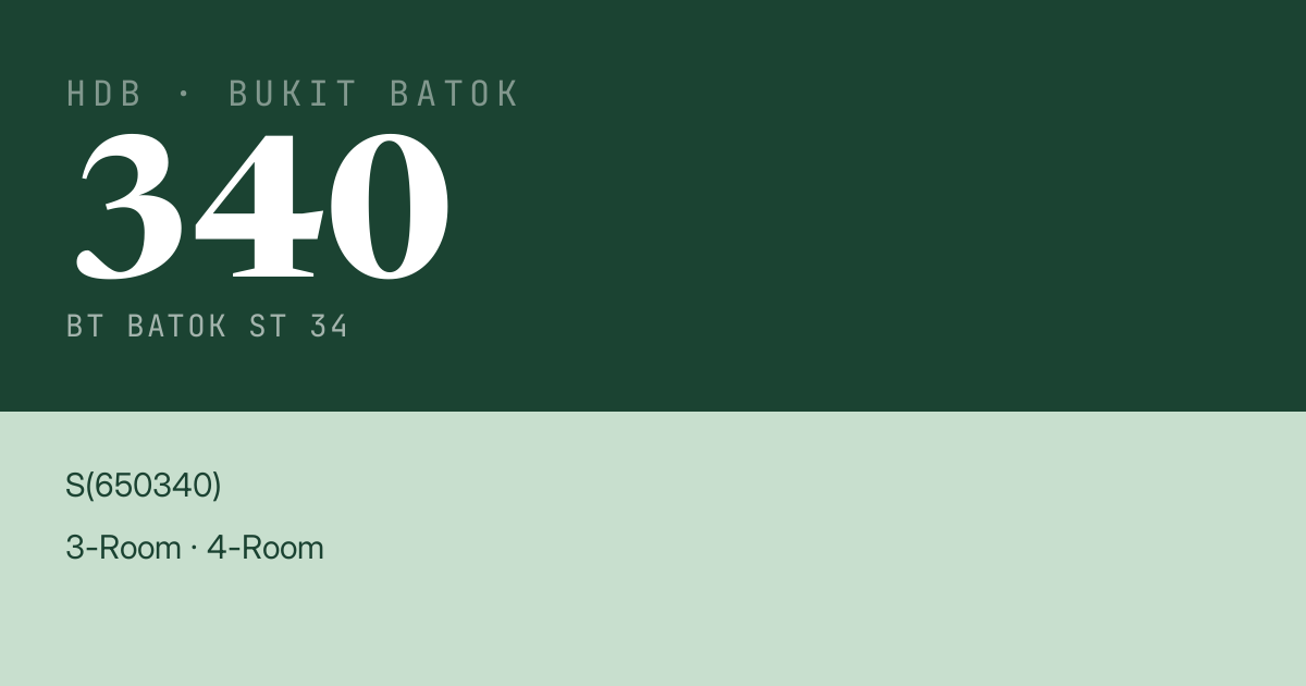 Blk 340 Bt Batok St 34 HDB Resale | Price, Transactions & Rental Data