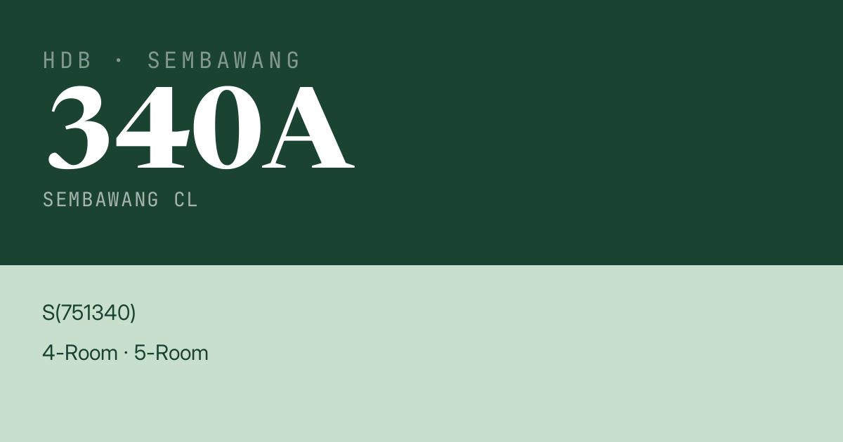 Blk 340A Sembawang Cl HDB Resale | Price, Transactions & Rental Data