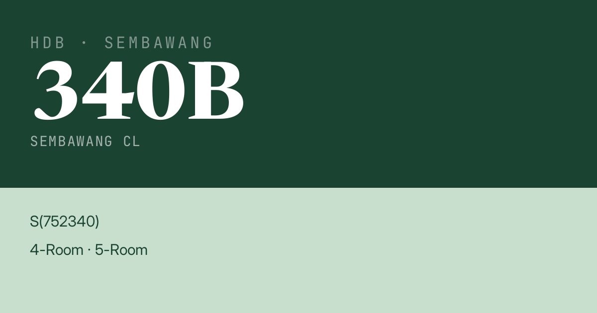 Blk 340B Sembawang Cl HDB Resale | Price, Transactions & Rental Data