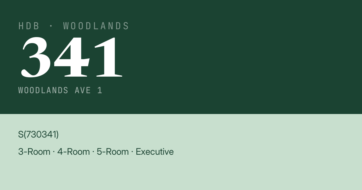 Blk 341 Woodlands Ave 1 HDB Resale | Price, Transactions & Rental Data
