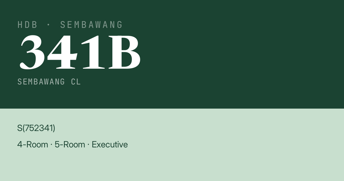 Blk 341B Sembawang Cl HDB Resale | Price, Transactions & Rental Data