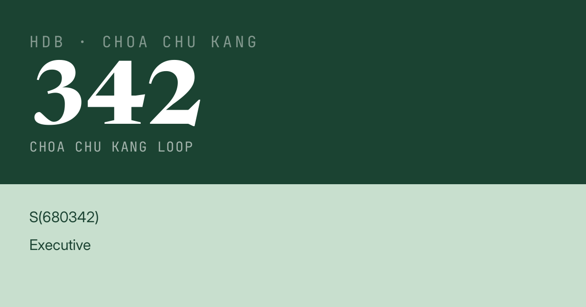 Blk 342 Choa Chu Kang Loop HDB Resale | Price, Transactions & Rental Data