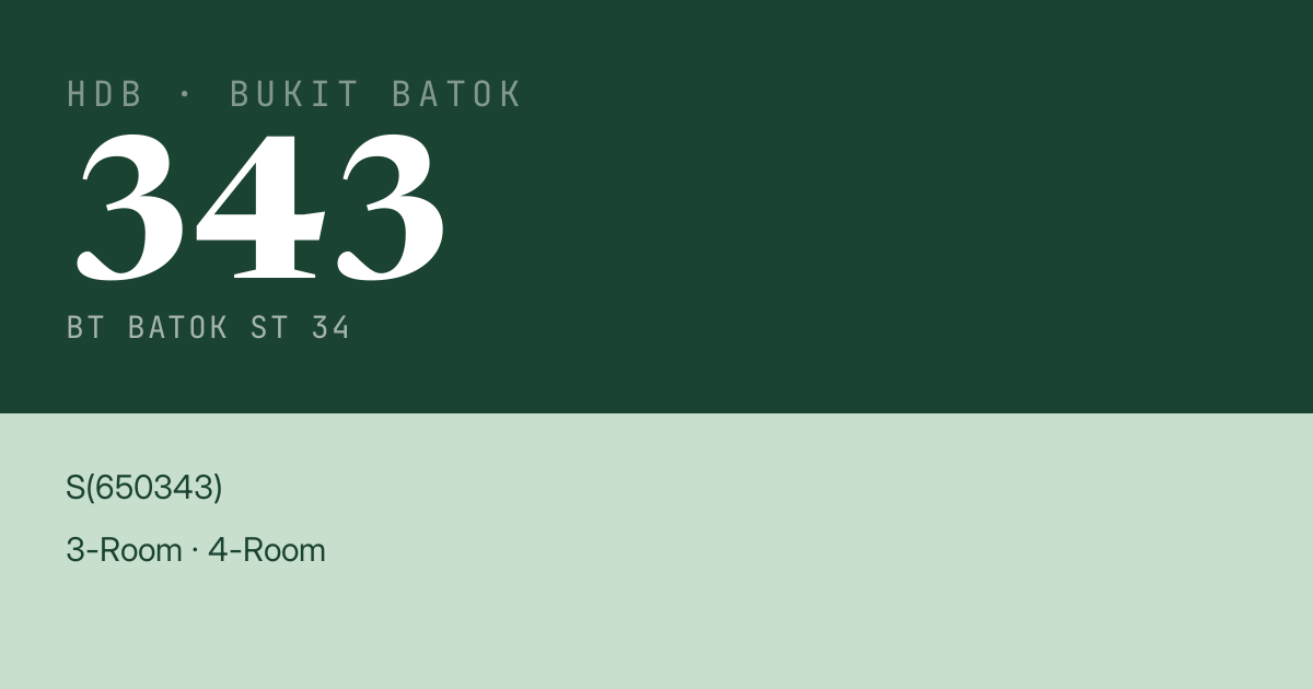 Blk 343 Bt Batok St 34 HDB Resale | Price, Transactions & Rental Data