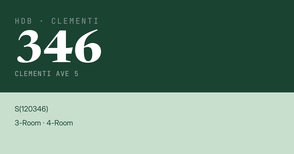 Blk 346 Clementi Ave 5 HDB Resale | Price, Transactions & Rental Data