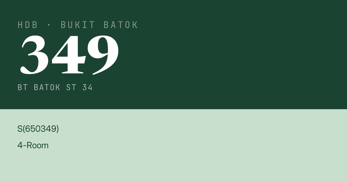 Blk 349 Bt Batok St 34 HDB Resale | Price, Transactions & Rental Data