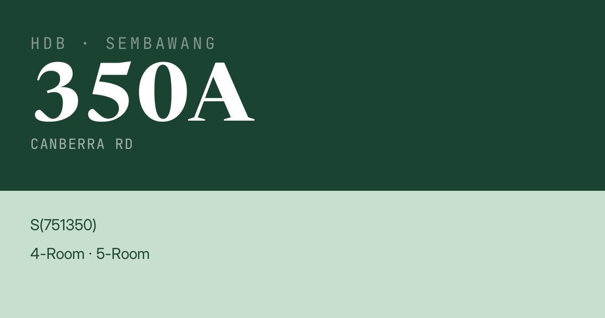 Blk 350A Canberra Rd HDB Resale | Price, Transactions & Rental Data