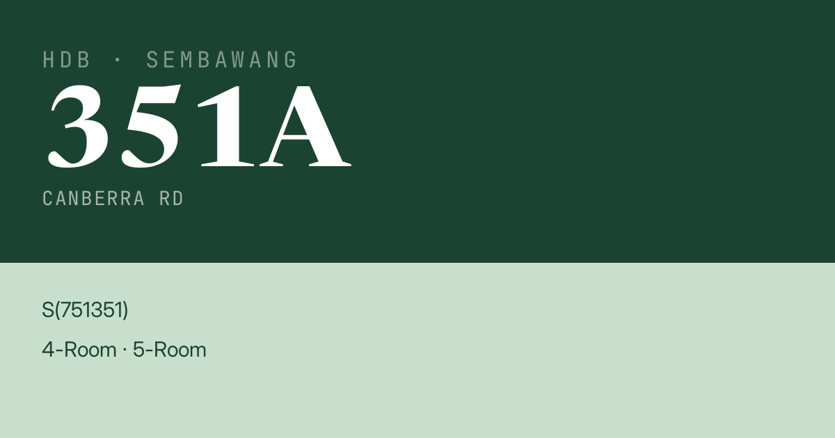 Blk 351A Canberra Rd HDB Resale | Price, Transactions & Rental Data