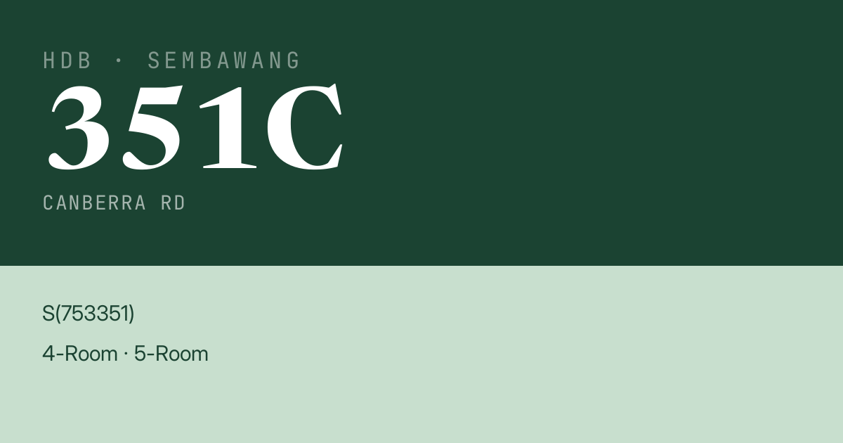 Blk 351C Canberra Rd HDB Resale | Price, Transactions & Rental Data