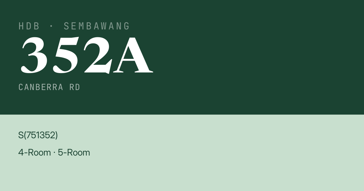 Blk 352A Canberra Rd HDB Resale | Price, Transactions & Rental Data