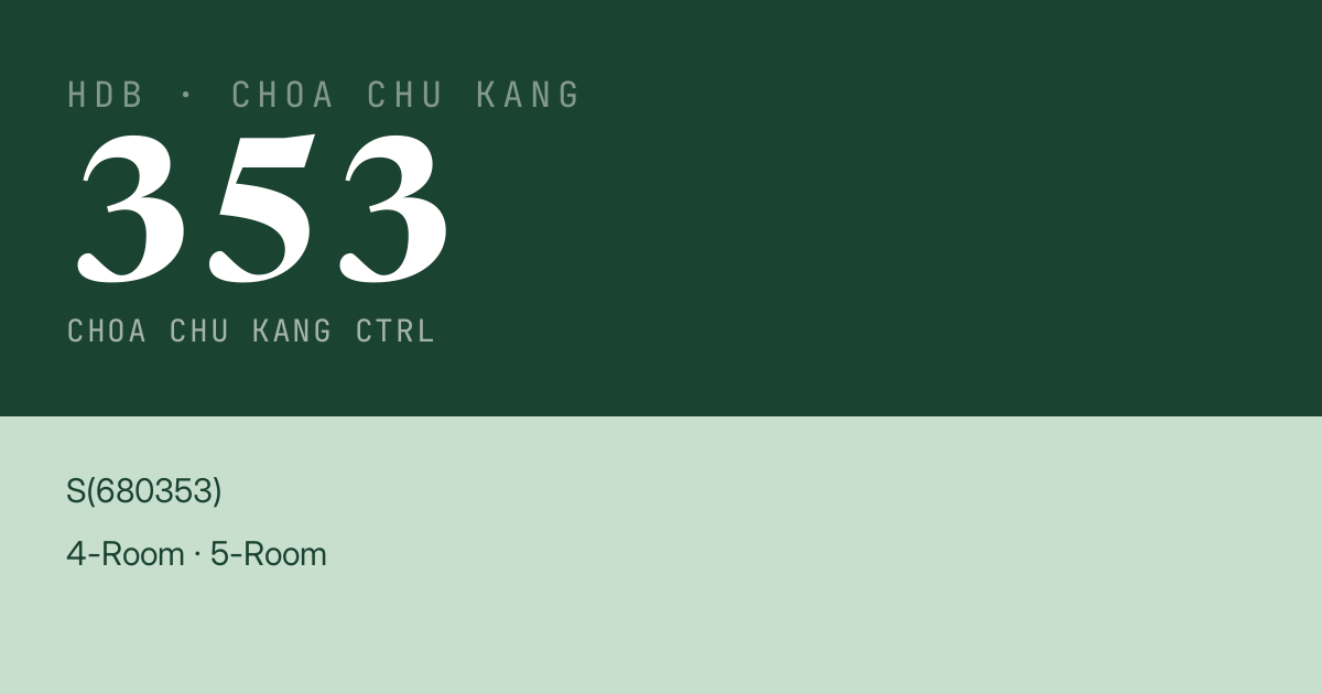 Blk 353 Choa Chu Kang Ctrl HDB Resale | Price, Transactions & Rental Data
