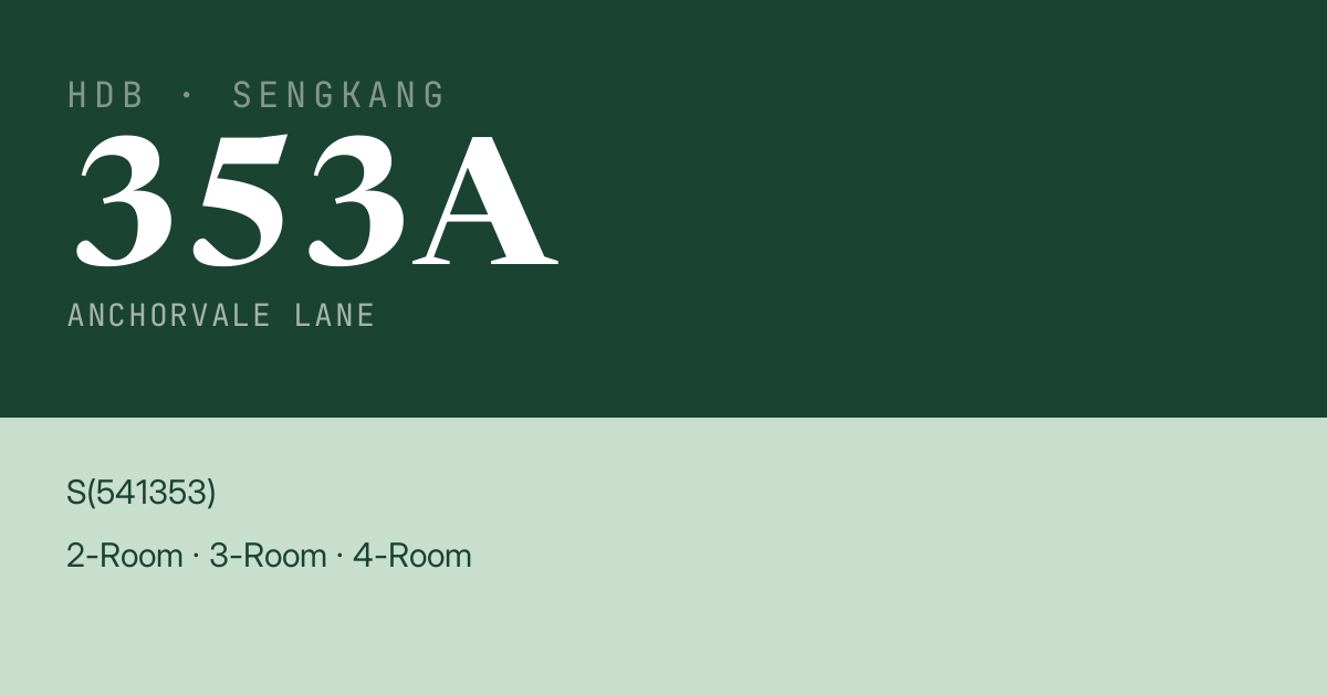 Blk 353A Anchorvale Lane HDB Resale | Price, Transactions & Rental Data