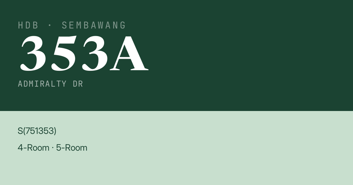 Blk 353A Admiralty Dr HDB Resale | Price, Transactions & Rental Data