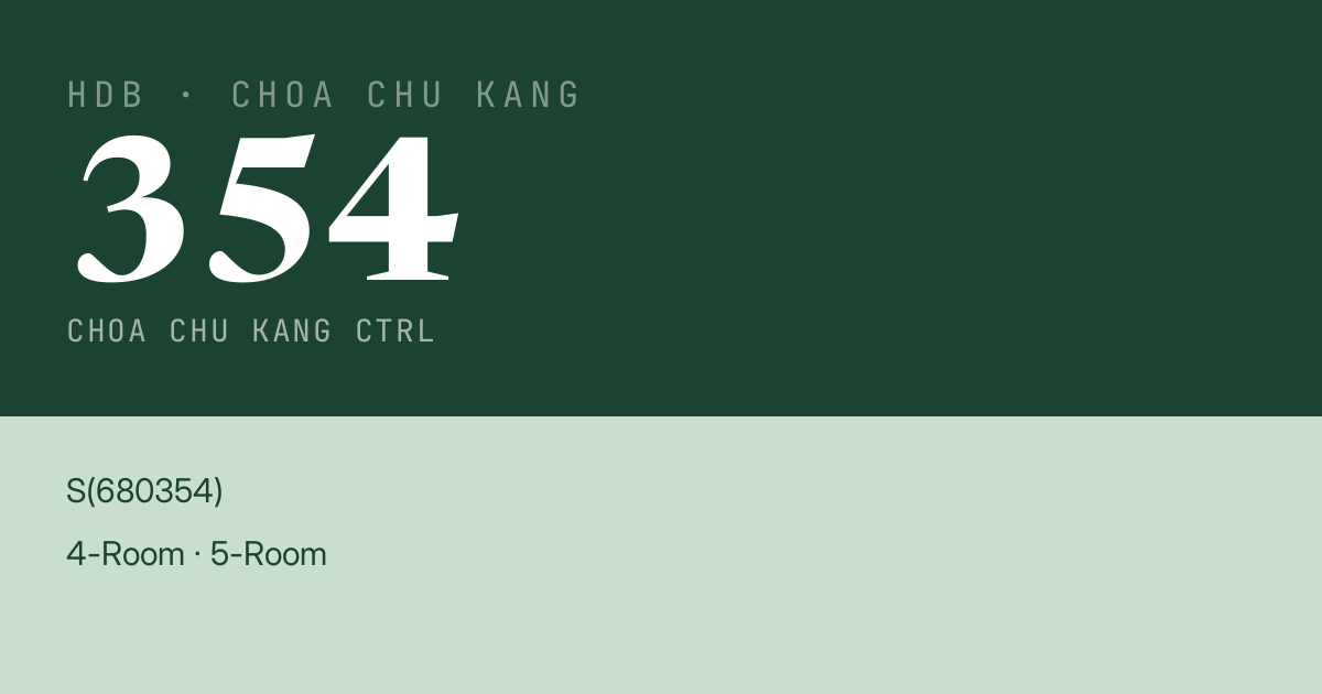 Blk 354 Choa Chu Kang Ctrl HDB Resale | Price, Transactions & Rental Data