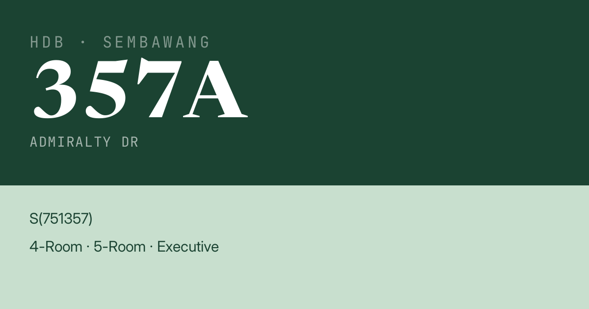 Blk 357A Admiralty Dr HDB Resale | Price, Transactions & Rental Data