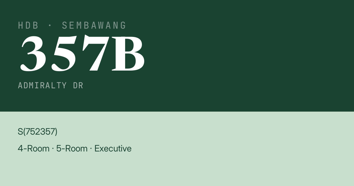 Blk 357B Admiralty Dr HDB Resale | Price, Transactions & Rental Data