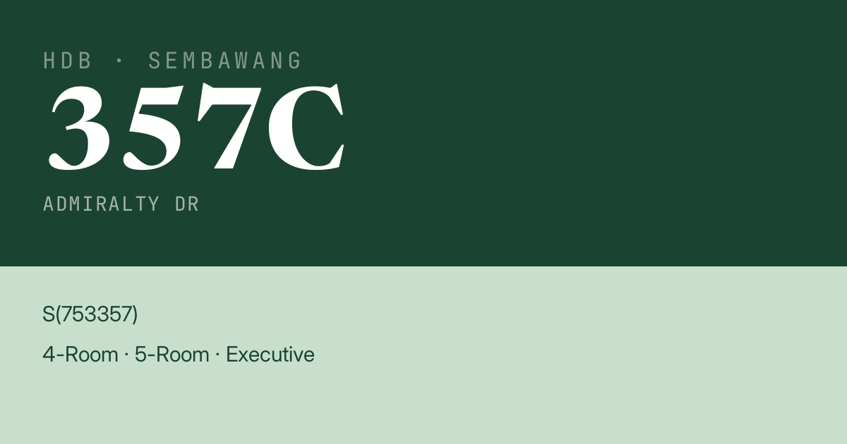 Blk 357C Admiralty Dr HDB Resale | Price, Transactions & Rental Data