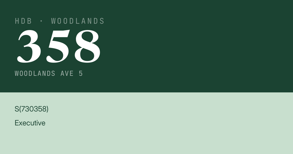 Blk 358 Woodlands Ave 5 HDB Resale | Price, Transactions & Rental Data