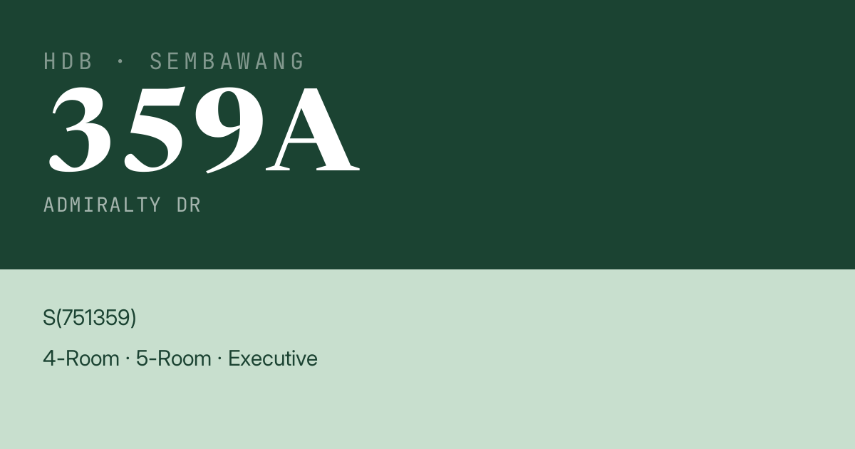 Blk 359A Admiralty Dr HDB Resale | Price, Transactions & Rental Data