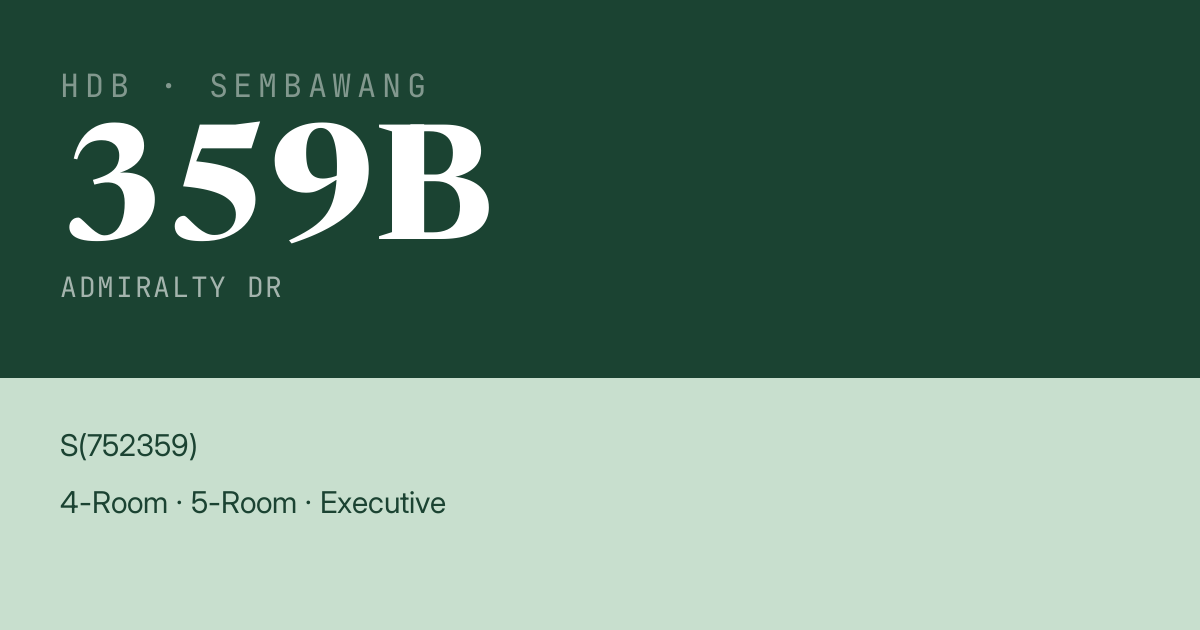 Blk 359B Admiralty Dr HDB Resale | Price, Transactions & Rental Data