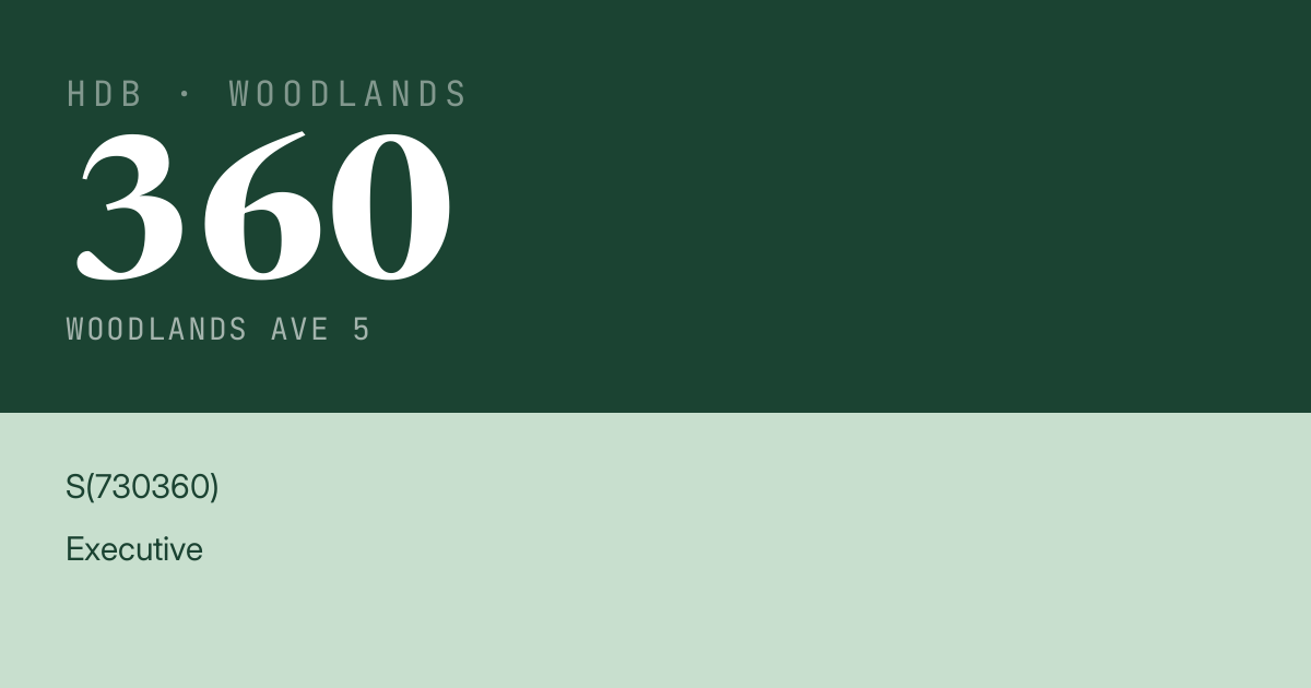 Blk 360 Woodlands Ave 5 HDB Resale | Price, Transactions & Rental Data