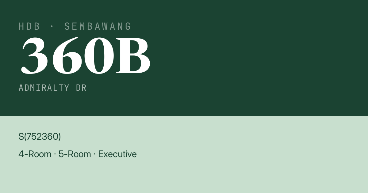Blk 360B Admiralty Dr HDB Resale | Price, Transactions & Rental Data