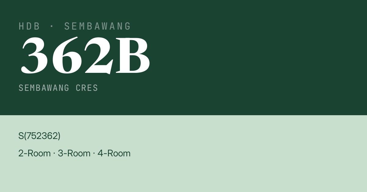 Blk 362B Sembawang Cres HDB Resale | Price, Transactions & Rental Data
