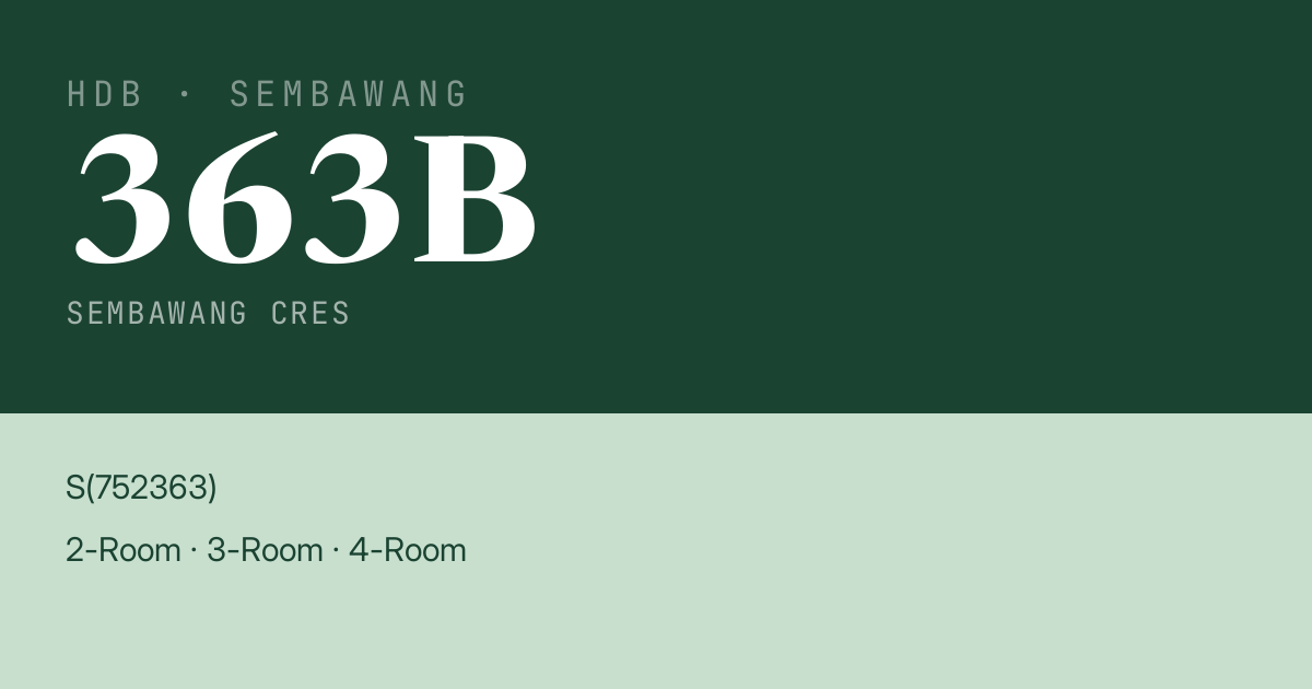 Blk 363B Sembawang Cres HDB Resale | Price, Transactions & Rental Data