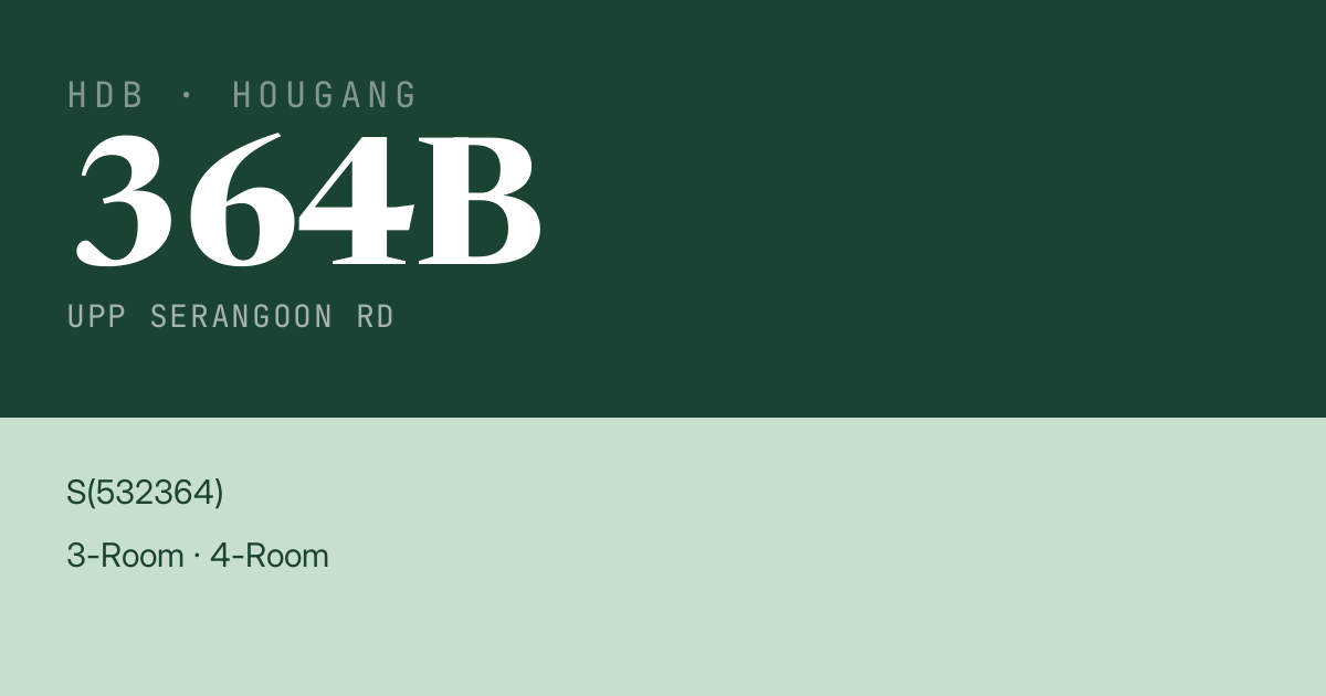 Blk 364B Upp Serangoon Rd HDB Resale | Price, Transactions & Rental Data