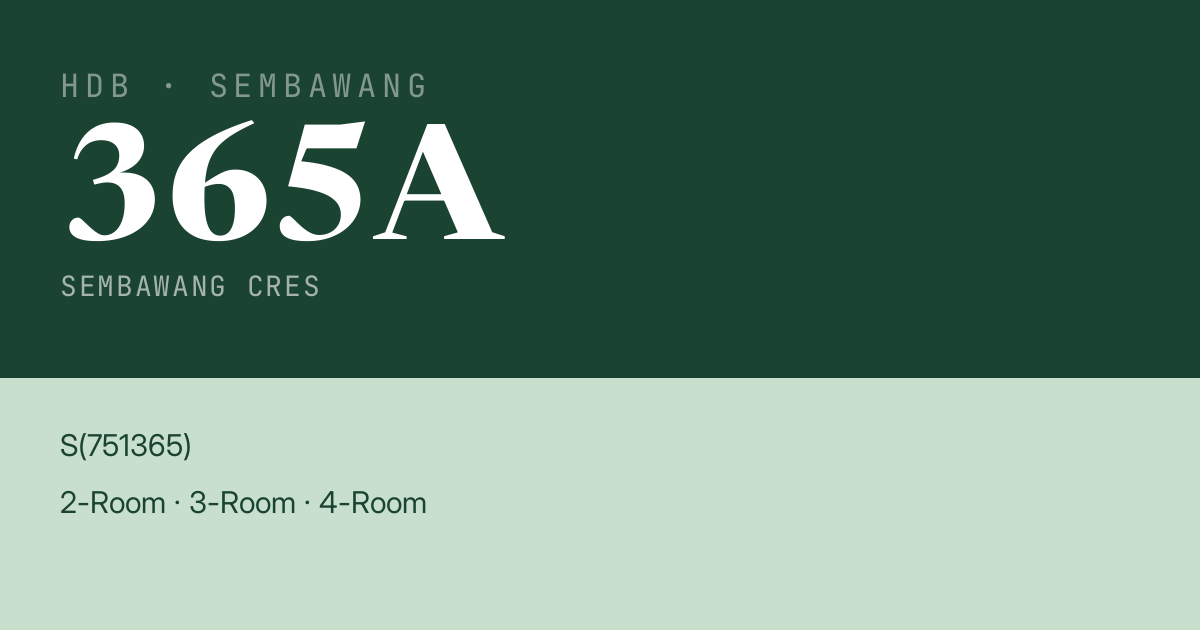 Blk 365A Sembawang Cres HDB Resale | Price, Transactions & Rental Data