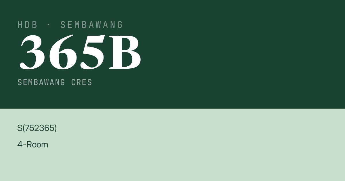 Blk 365B Sembawang Cres HDB Resale | Price, Transactions & Rental Data