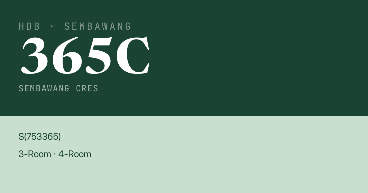 Blk 365C Sembawang Cres HDB Resale | Price, Transactions & Rental Data