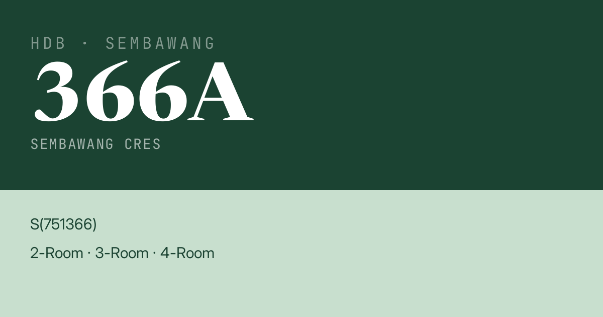 Blk 366A Sembawang Cres HDB Resale | Price, Transactions & Rental Data