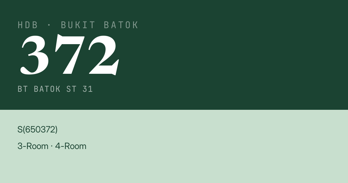 Blk 372 Bt Batok St 31 HDB Resale | Price, Transactions & Rental Data