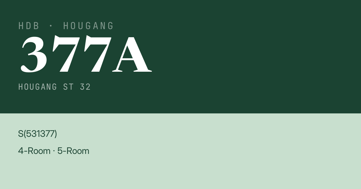 Blk 377A Hougang St 32 HDB Resale | Price, Transactions & Rental Data