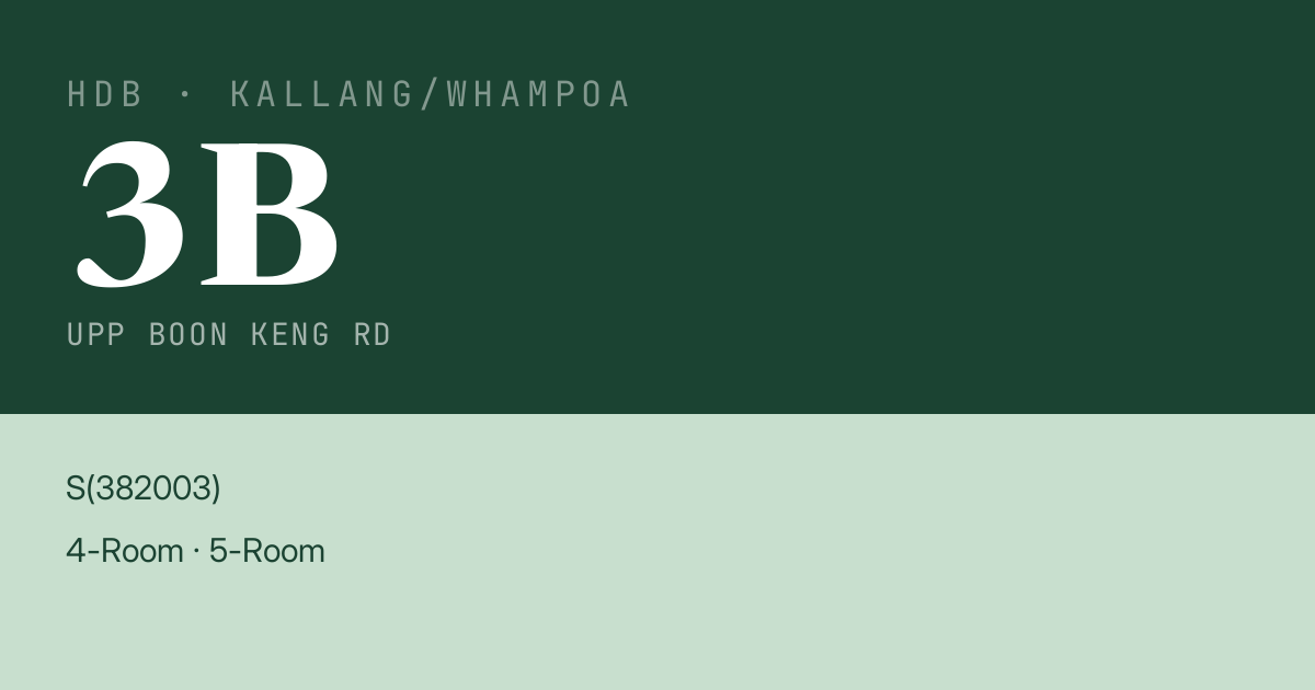 Blk 3B Upp Boon Keng Rd HDB Resale | Price, Transactions & Rental Data