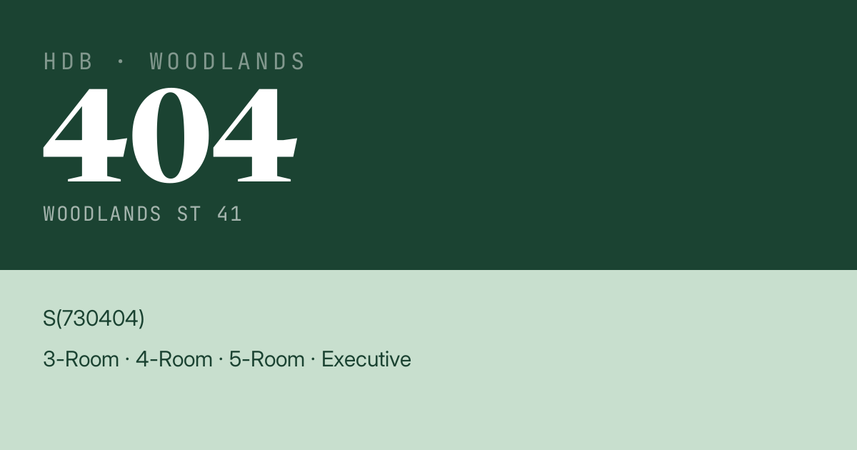 Blk 404 Woodlands St 41 HDB Resale | Price, Transactions & Rental Data