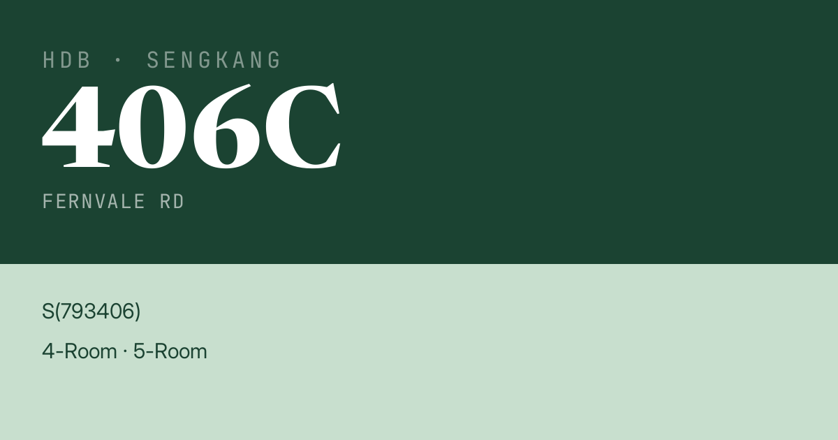 Blk 406C Fernvale Rd HDB Resale | Price, Transactions & Rental Data
