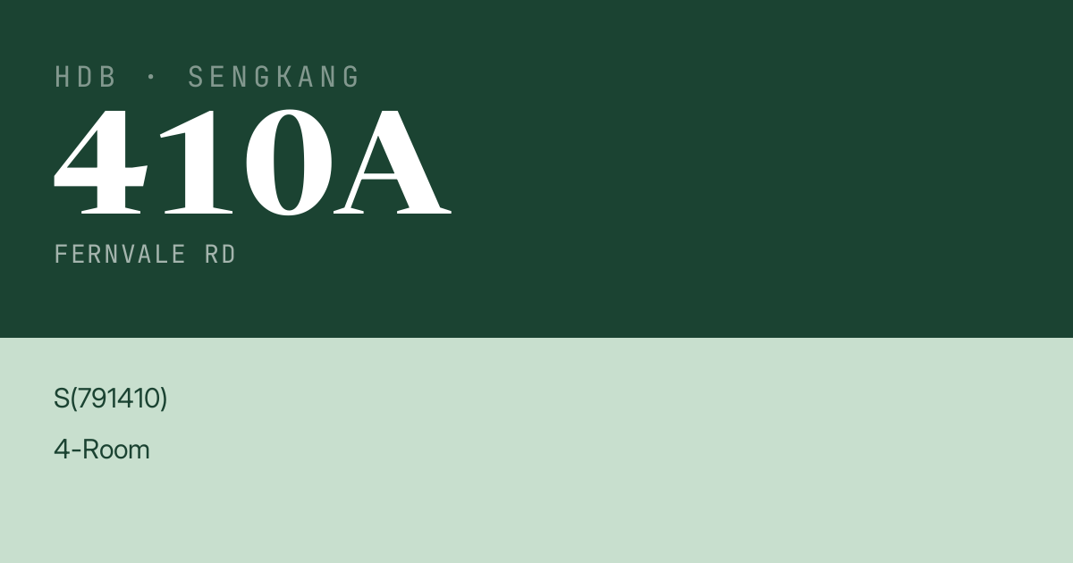 Blk 410A Fernvale Rd HDB Resale | Price, Transactions & Rental Data