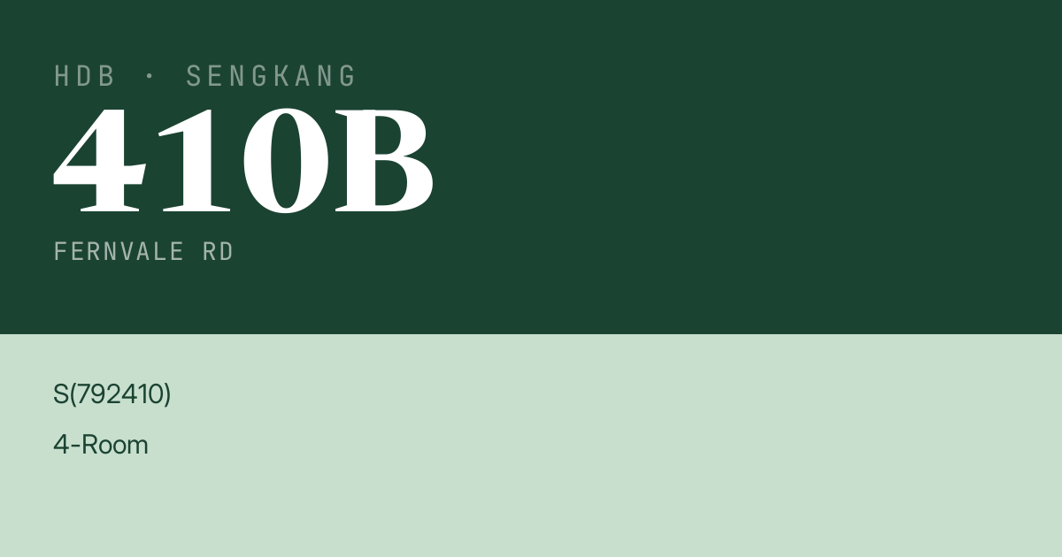 Blk 410B Fernvale Rd HDB Resale | Price, Transactions & Rental Data