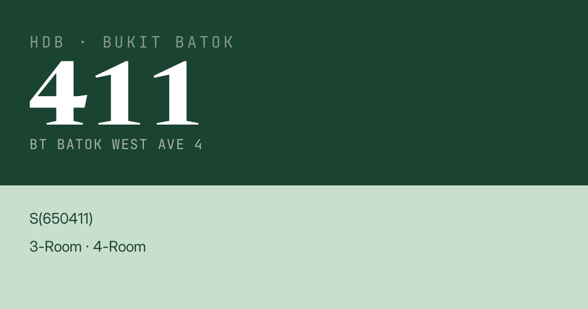 Blk 411 Bt Batok West Ave 4 HDB Resale | Price, Transactions & Rental Data
