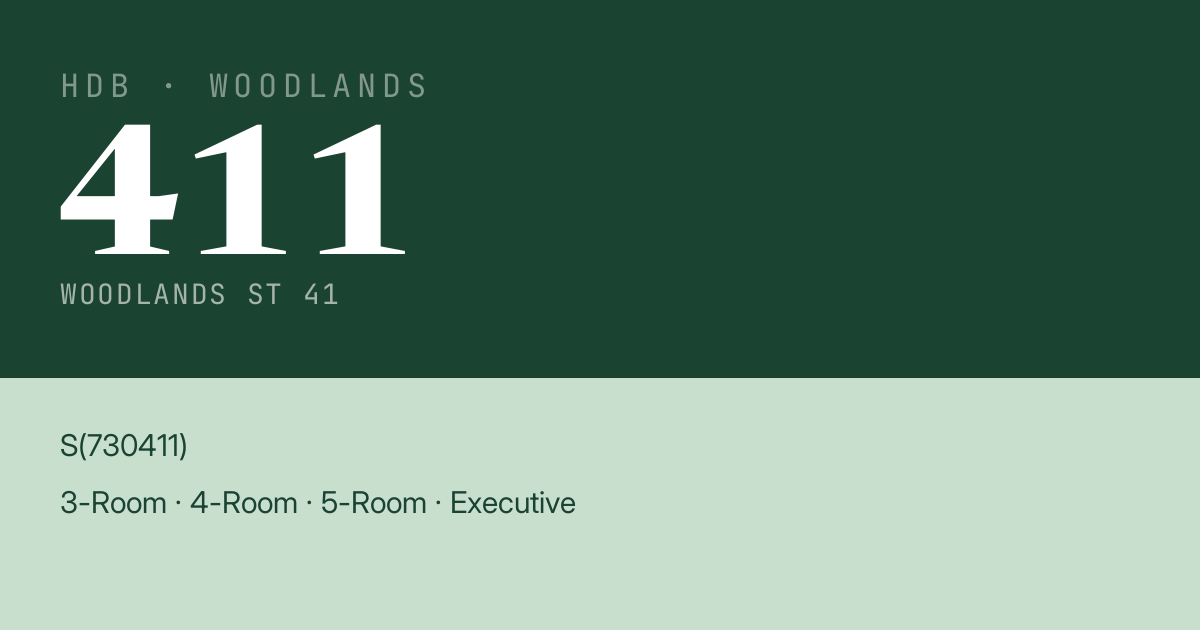 Blk 411 Woodlands St 41 HDB Resale | Price, Transactions & Rental Data