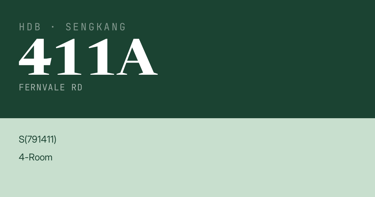 Blk 411A Fernvale Rd HDB Resale | Price, Transactions & Rental Data