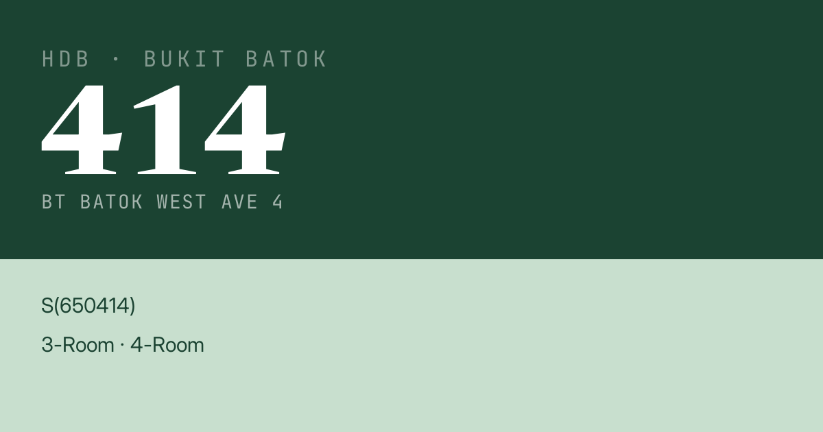 Blk 414 Bt Batok West Ave 4 HDB Resale | Price, Transactions & Rental Data