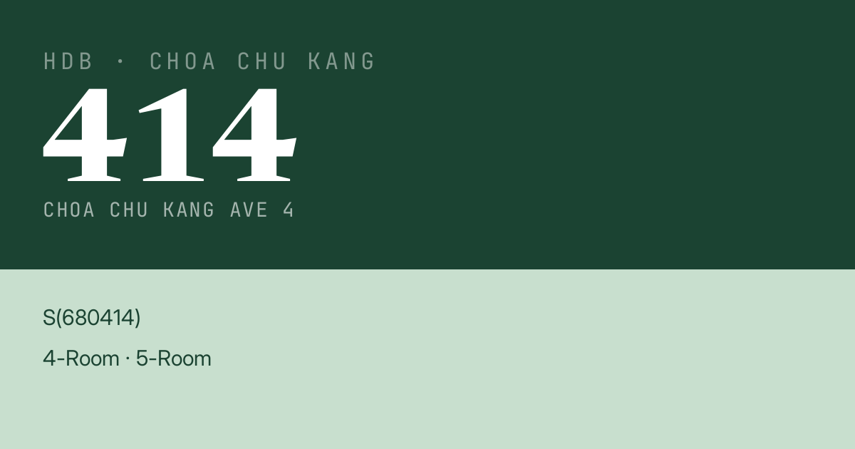 Blk 414 Choa Chu Kang Ave 4 HDB Resale | Price, Transactions & Rental Data