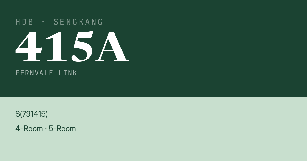 Blk 415A Fernvale Link HDB Resale | Price, Transactions & Rental Data