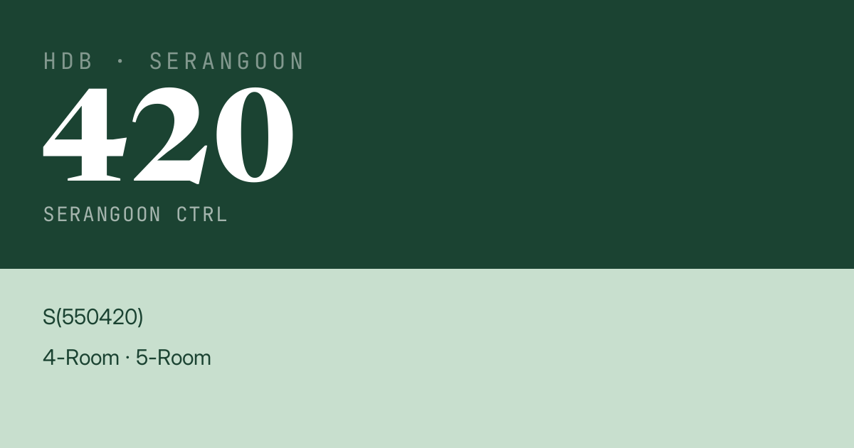 Blk 420 Serangoon Ctrl HDB Resale | Price, Transactions & Rental Data